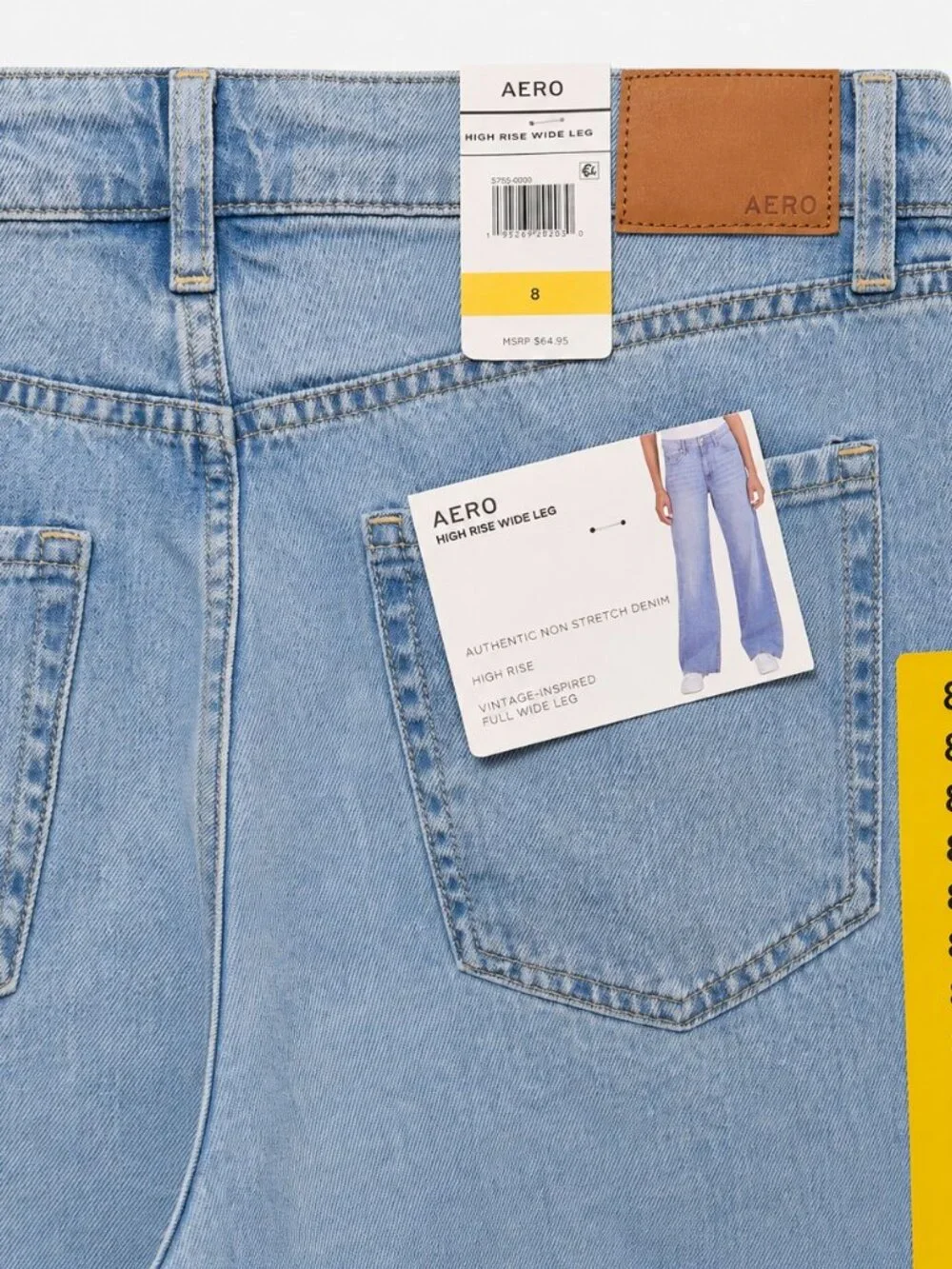 Aeropostale Aero High Rise Wide Leg Jeans Size 8 NWT Light Wash - Picture 9 of 9